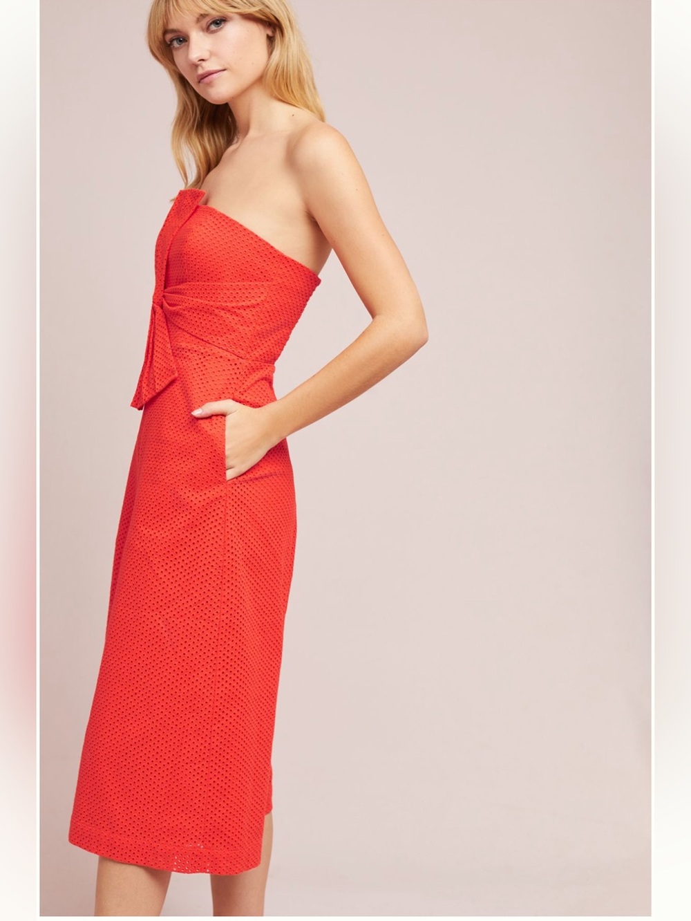 Anthropologie Tie Front Eyelet Jumpsuit - Picture 2 of 15